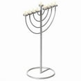 thumbnail image 1 of Quickway Imports Silver 9 Branch Thin Pipe Hanukkah Menorah, Metal-Aluminum Small, 1 of 9