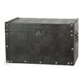 thumbnail image 1 of Vintiquewise® Decorative Leather Wooden Trunk/Box, 1 of 2
