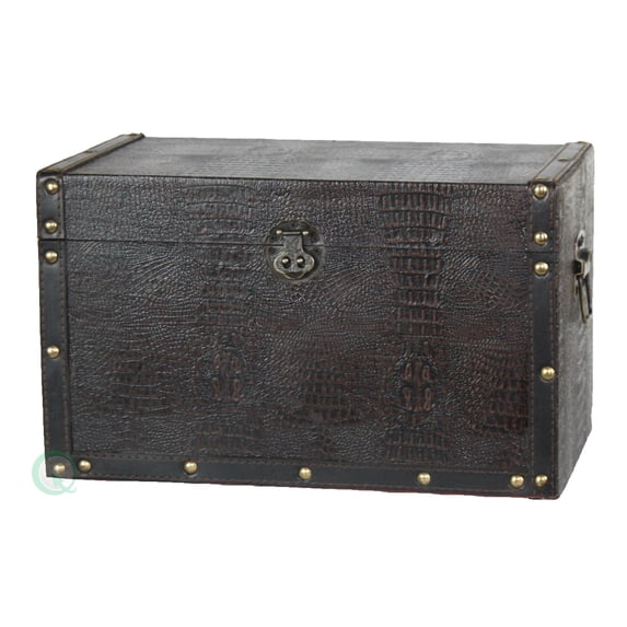 Vintiquewise® Decorative Leather Wooden Trunk/Box