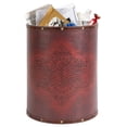 thumbnail image 1 of Vintiquewise Faux Leather Antique Design Waste Bin, 1 of 8