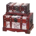 thumbnail image 1 of Vintiquewise® Old World Map Wooden Trunk/Box, Set of 2, 1 of 4