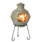 Vintiquewise Outdoor Beige Clay Chiminea 27.25 Accent Design Finish Clay Chimineas
