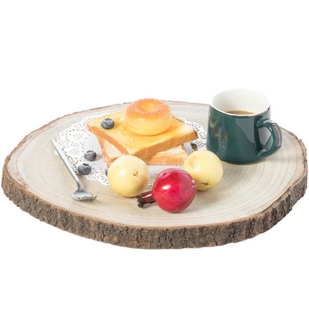 Vintiquewise QI00384716 Barky Natural Wood Slabs Rustic Ornament Slice