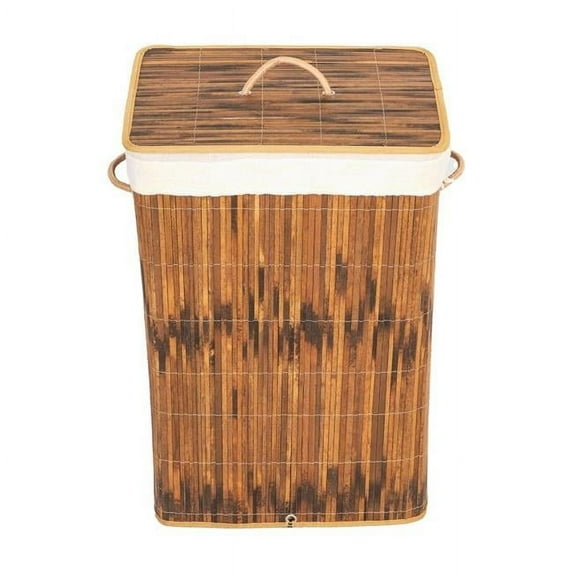 Vintiquewise Rectangle Foldable Bamboo Laundry Hamper - Natural - 15.75in. W x 11.75in. D x 23.75in. H