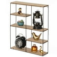 thumbnail image 1 of Vintiquewise Rectangular 4-Tier Floating Wall Shelf - Metal and Wood Wall-Mounted Display Shelf - Multi-Functional Wall Storage, Perfect for Entryway, Bathroom, Bedroom, Living Room, or Office, 1 of 10