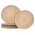 thumbnail image 1 of Vintiquewise Set of 4 Rustic Wood Slices Round Multi Purpose Natural Wooden Slabs for Chargers Cake Risers Serving Trays Table Centerpieces Home Decor DIY Crafts Party Supplies and Tableware, 14-inch, 1 of 3
