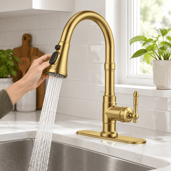 Vintkitchen Faucets With Pull Down Sprayer