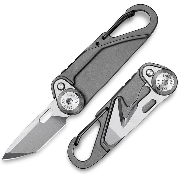 Vinto 5-in-1 Titanium Small Pocket Knife – Ultra-Light Mini EDC Multitool Utility Knife with Folding Blade, Seatbelt Cutter, Bottle Opener & Screwdriver, Compact Everyday Carry