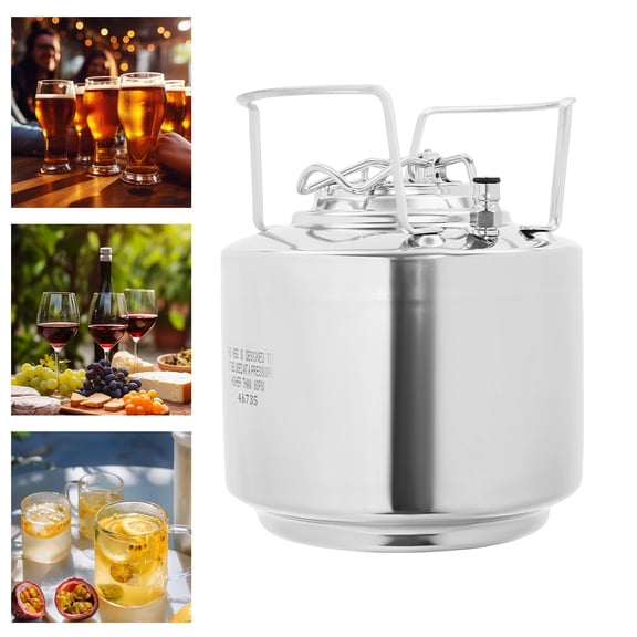 Vintoro 1.59gal Home Brewing Keg, 304 Stainless Steel Brewing Vessel, Mini Ball Lock Keg, Beer Brewing Keg