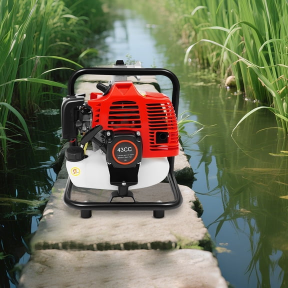Vintoro 1" Gas Power Water Pump, 1.7 Hp Irrigation Transfer Pump, 2-stroke 43CC Gasoline Engine Water Pump