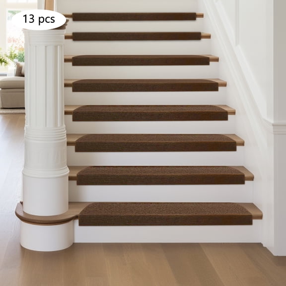 Vintoro 13 PCS Stair Carpets, Adhesive Stair Treads Mat, Non-Slip Step Staircase Protection Cover Pads