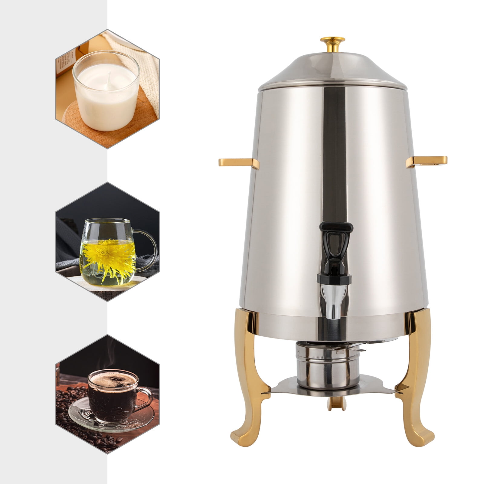 Vintoro 3.43Gal Hot Water Dispenser with Fuel Tray, Coffee Chafer, Hot Beverage Dispenser, Free Standing