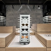 Vintoro 360  Rotating Glass Display Rack, 44 Pairs Glass Holder W/ 2 Adjustable Mirrors, Freestanding