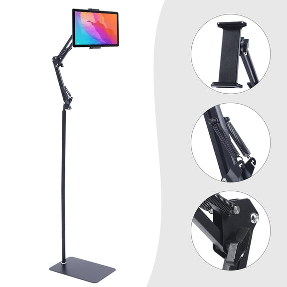 Vintoro 360 Rotation Flexible Phone Tablet Floor Stand Holder, 135cm Adjustable Height IPad Floor Stand