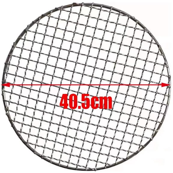 Vintoro 40.5cm/15.94in Barbecue Grill Net, Stainless Steel Thickened Round Mesh Rack, Grid Grate Steam Net