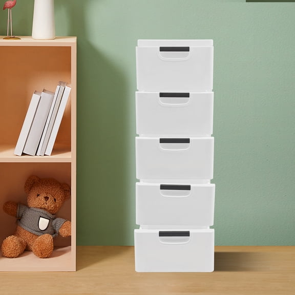 Vintoro 5-Tier Plastic Drawer, Stackable Vertical Drawers Storage Cabinet, Clothes Organizer Storage Tower