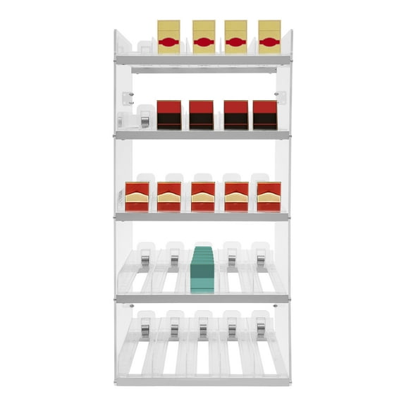 Vintoro 5 Tiers Clear Cigarette Display Holder, Cigarette Display Stand Rack for 250 Packs of Cigarettes