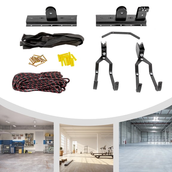 Vintoro 60kg/132lbs Bicycle Bike Lift Hoist, Ceiling Storage Hanger, Pulley Rack Garage with Hooks