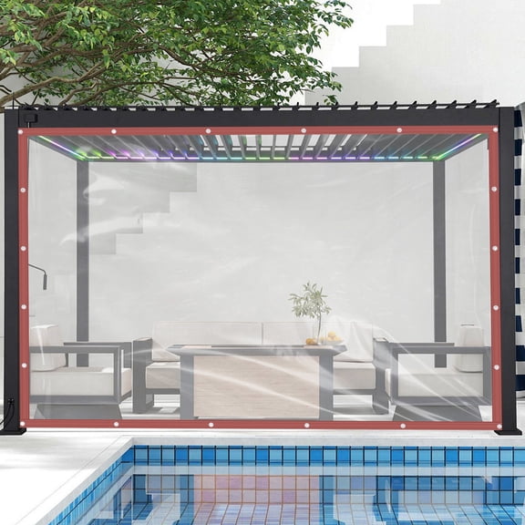 Vintoro 8*10ft PVC Tarpaulin, Rainproof Transparent Tarpaulin, for Rain Dust and Wind Protection