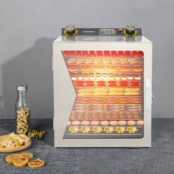 Vintoro 800W Stainless Steel Food Dehydrator Machine, 12-Trays Electric Vegetable Dryer, for Herb Meat Fruit