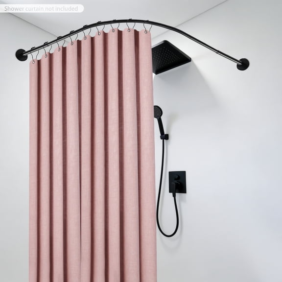 Vintoro Adjustable L Shaped Stainless Steel Shower Curtain Rod, No Drilling Bathroom Shower Pole Rail