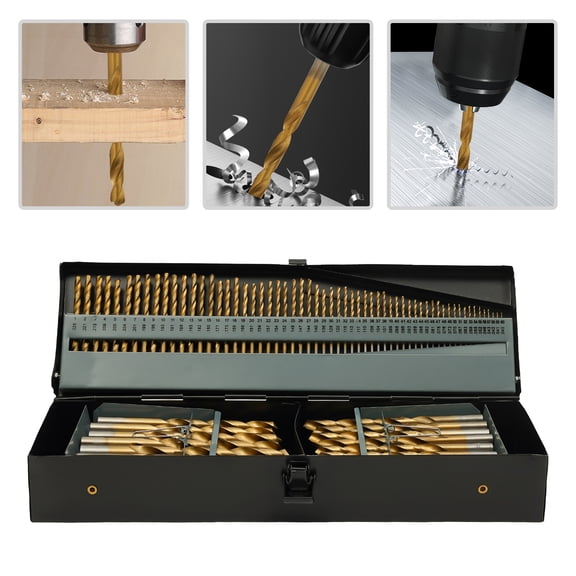 Vintoro Drill Bit Set 115 PCS, High Speed Steel Drill Bit Kit with Storage Box, 1/16"-1/2", A-Z, 1-60