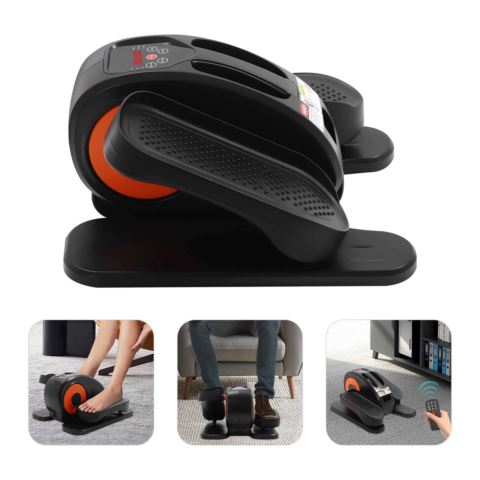 Vintoro Mini Under Desk Electric Elliptical Machine with Remote Control, Seated Pedal Leg Exerciser