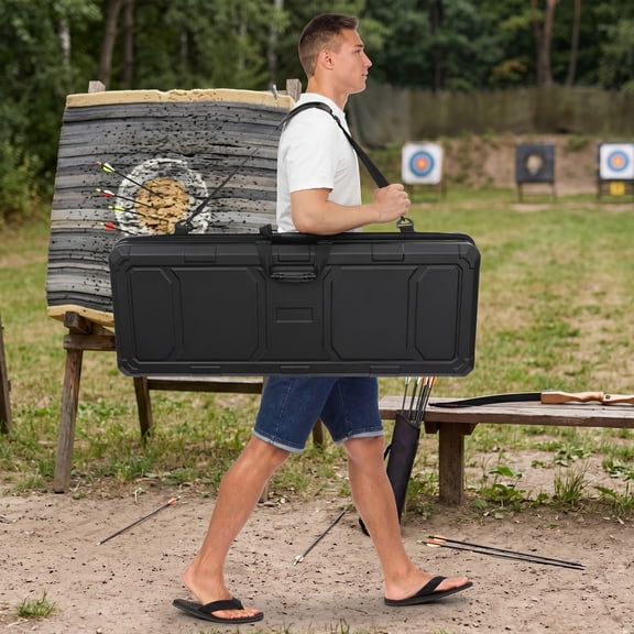 Vintoro Modern ABS Bow Case, Compound Bow Case with Handle AND Shoulder Strap, Lightweight Bow Case, Black