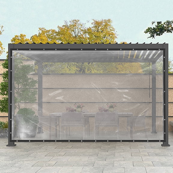 Vintoro PVC Outdoor Clear Tarp Curtain, Rain Shade, Hanging Mount, for Porch Screens, Deck Covers, Patio