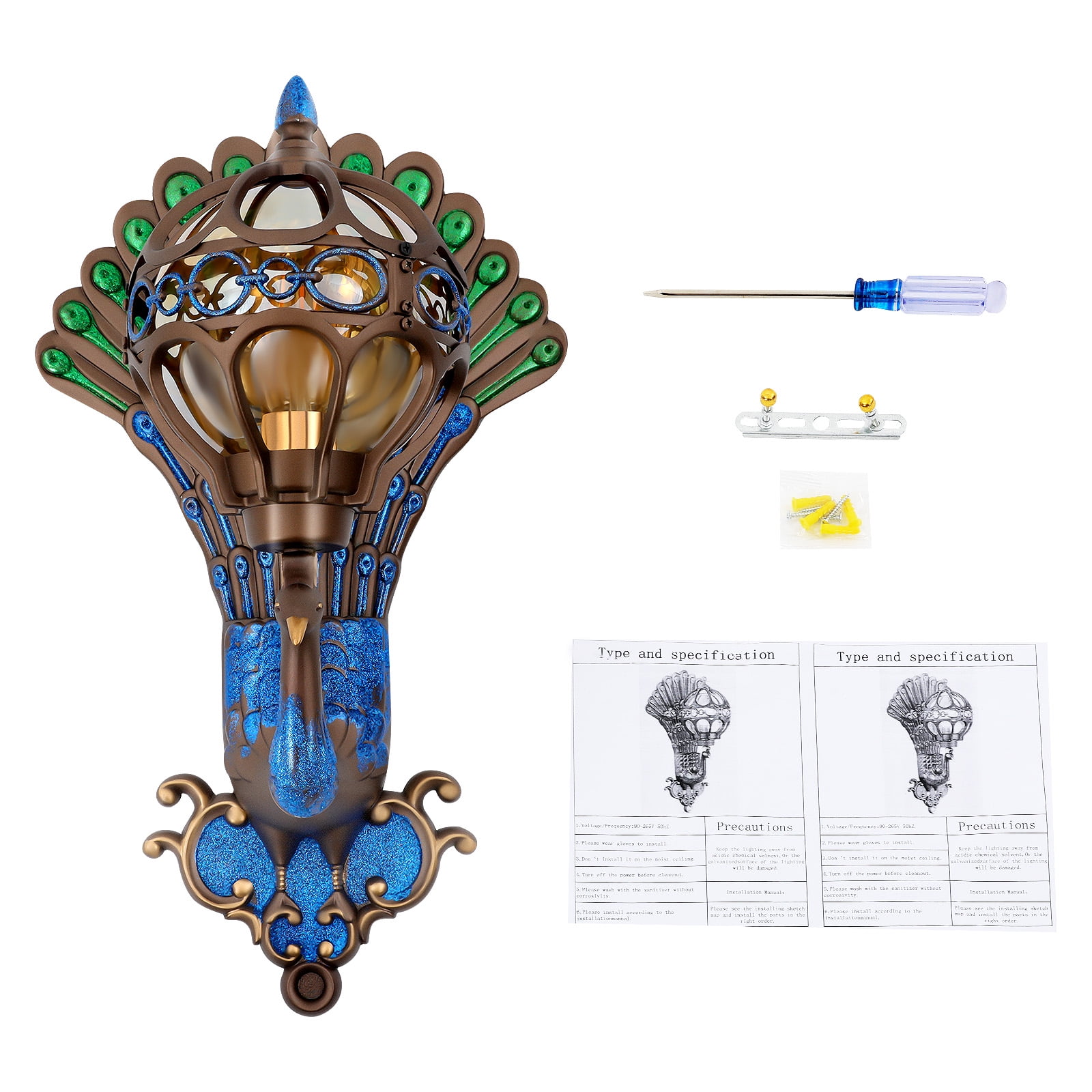 Vintoro Vintage Wall Lamp, Wall Light Fixture, Indoor & Outdoor Wall Light, Phoenix Silhouette Design