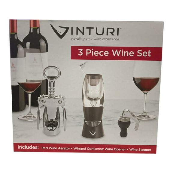 Vinturi 3 Piece Deluxe Wine Bundle (Stopper, Aerator, Corkscrew)