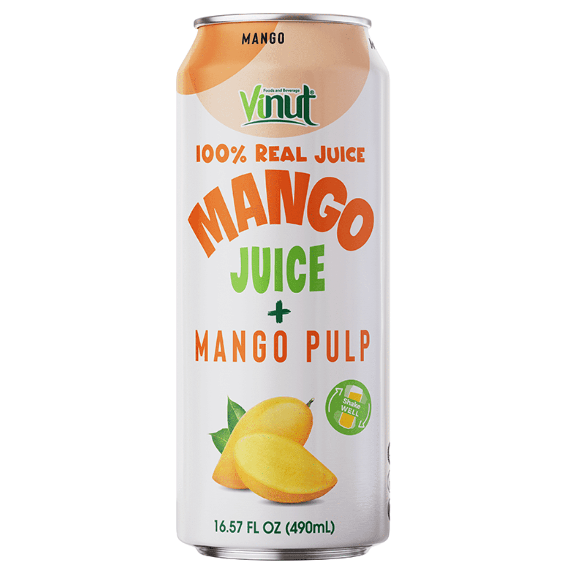 Vinut 100% Mngo Juice With Pulp (16.57 fl oz, Pack 12), No Sugar Added, Fresh, Natural, Not from Concentrate (NFC)