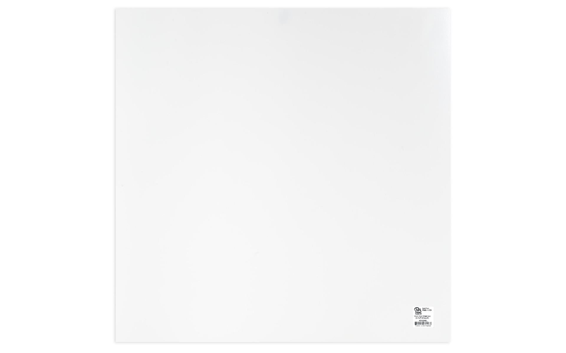 Vinyl 12x12 Sheet Iron On Puff 12pc White UPC