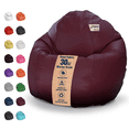thumbnail image 1 of Vinyl 31x33x20" Small Bean Bag Chair - w/Polystyrene Beads and CertiPUR Foam Filled Bean Bag for Adults, Teens and Kids - Burgundy, 1 of 7