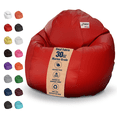 thumbnail image 1 of Vinyl 31x33x20" Small Bean Bag Chair - w/Polystyrene Beads and CertiPUR Foam Filled Bean Bag for Teens and Kids - Red, 1 of 7