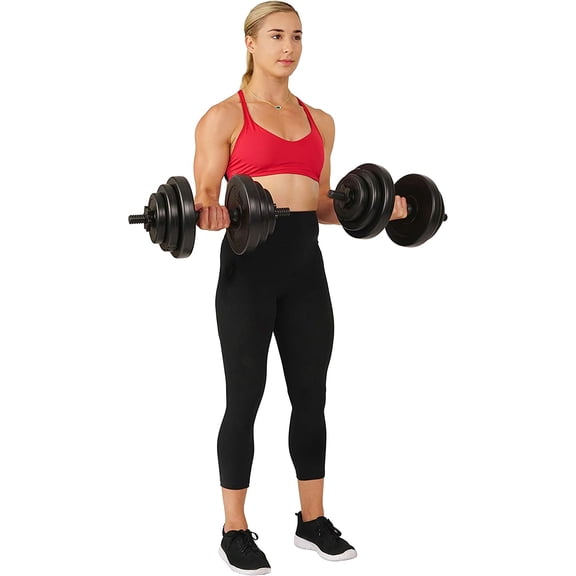 Vinyl 40 Lb Dumbbell Set Hand Weights for Strength Training, Weight Loss, Workout Bench, Gym Equipment, and Home Workouts