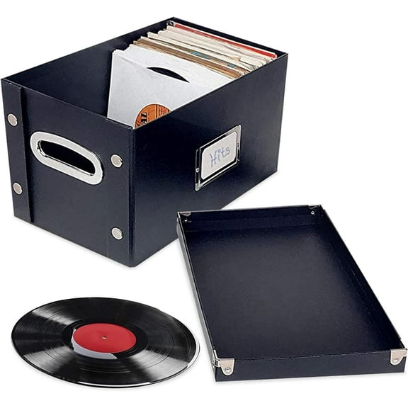 Vinyl 45 Record Box, Black