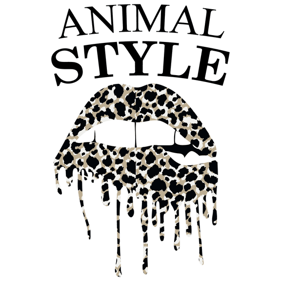 Vinyl Adhesive African Leopard Skin Pattern Decoration Lip Bite Multicolored Design Home Living Room Wall Decal - 10" x 20" Removable Kids Girls Bedroom ANIMAL STYLE Lettering Art Wall Sticker