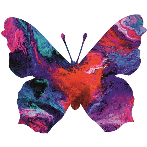Vinyl Adhesive Mourning Cloak Butterfly Species Adhesive Wall Decor | 17" x 20" Home Bedroom Nursery Wall Colorful Winged Moth Insect Watercolor Decal Design Removable Living Room Decoration Sticker