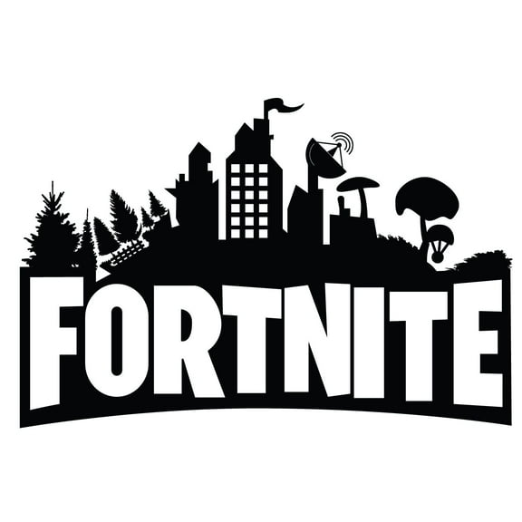 Vinyl Adhesive Stick And Peel Fortnite Game Wall Art Decal - 10" x 20" DIY Removable Third Or First Person Shooting Battle Royal Console Video Game Home Decor Kids Decoration Sticker - Black