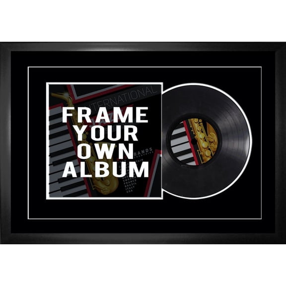 Vinyl Album Frame with Black Background