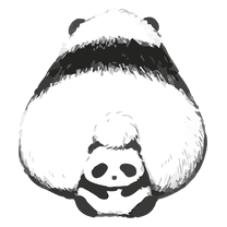 Vinyl Animal Clipart Adhesive Nursery Wall Decoration 20" x 22" Mother & Baby Panda Bears Design Easy To Apply Kids Bedroom Playroom Wall Decal Sticker