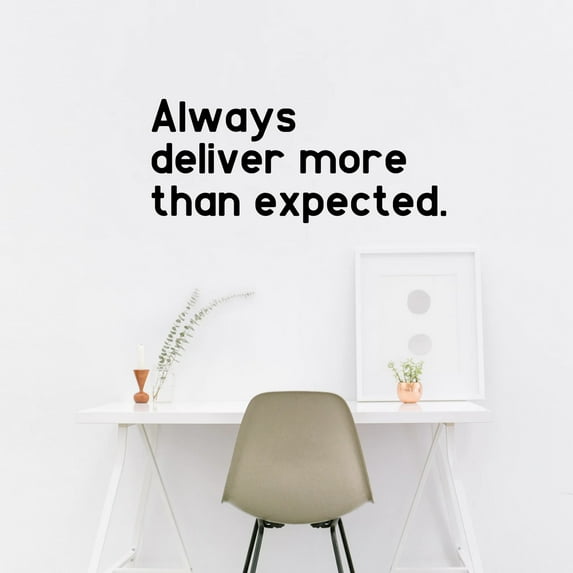 Vinyl Art Wall Decal - Always Deliver More Than Expected - 14" x 33" - Motivational Life Quotes - House Office Wall Decoration - Positive Thinking - Good Vibes Stencil Adhesives