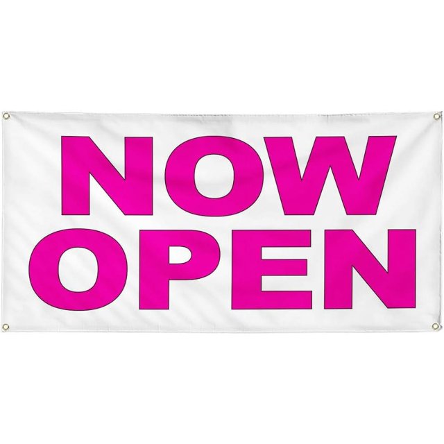 Vinyl Banner Multiple Sizes Now Open Business Outdoor Weatherproof