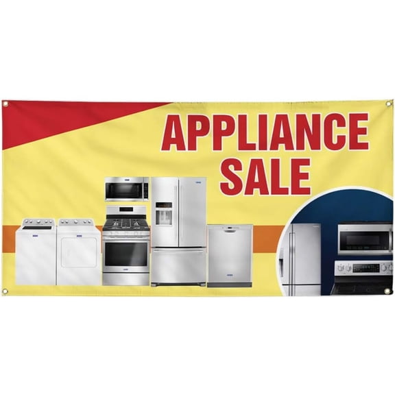 Vinyl Banner Sign Appliance Sale #1 Style A Business Sale Marketing Advertising Red - 24inx60in (Multiple Sizes Available), 4 Grommets, One Banner