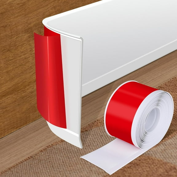 Vinyl Baseboard Molding Trim 3 Inch x 20 Feet Peel and Stick Baseboard Trim Flexible PVC Cove Base Moulding Self-Adhesive Trim for Garage Bathroom Cabinet Floor Walls, White