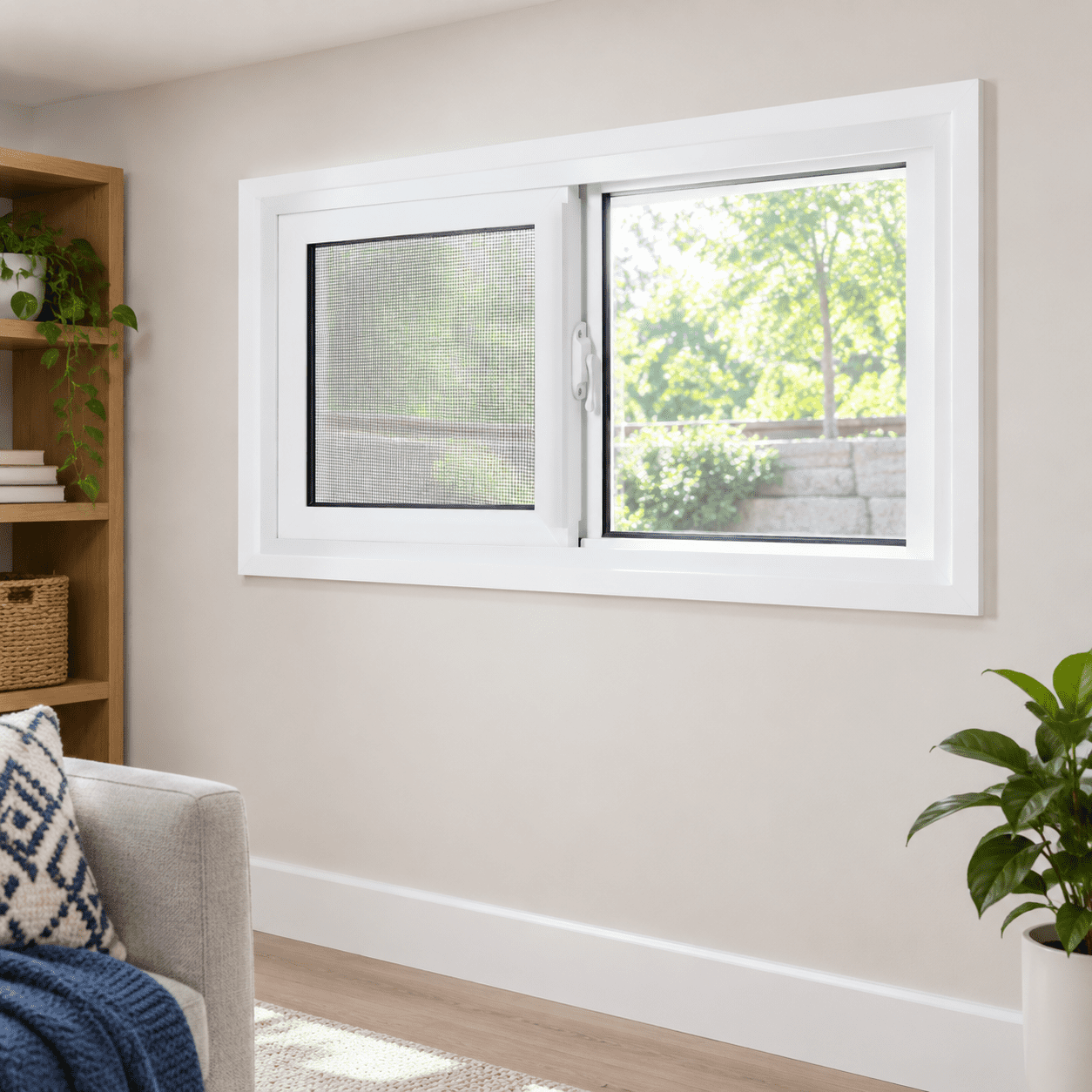 Vinyl Basement Sliding Window 32" X 18" White - Walmart.com