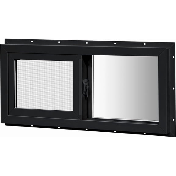 Vinyl Basement Sliding Window 32" x 14" Black