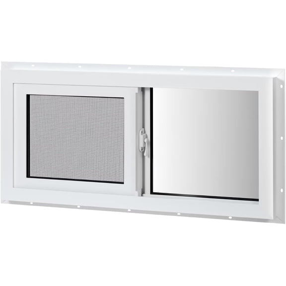 Vinyl Basement Sliding Window, 32" x 14" White