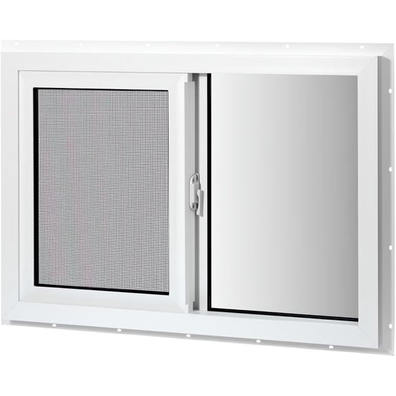 Vinyl Basement Sliding Window, 36" x 24" White